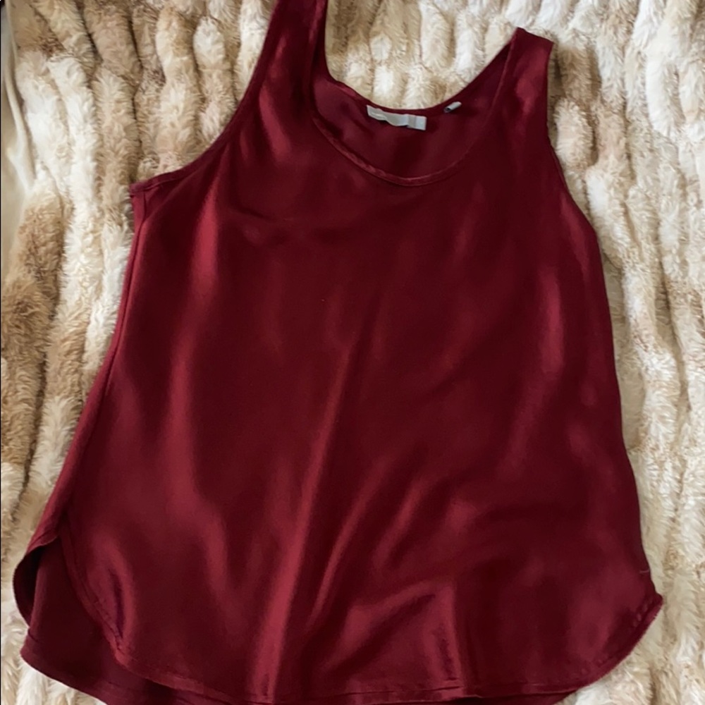 Vince Burgundy Silk Tank Camisole